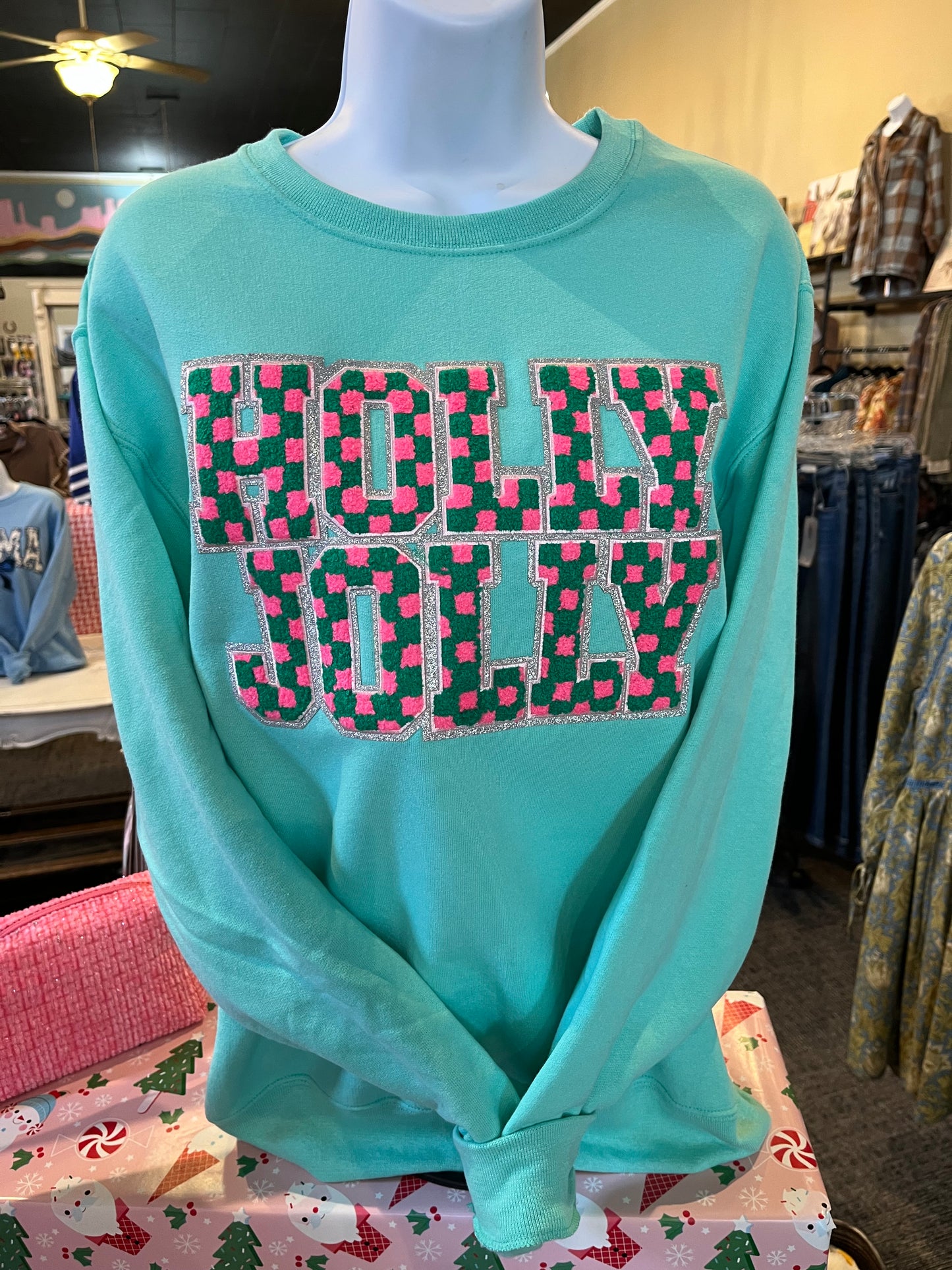 HOLLY JOLLY CHENILLE SWEATSHIRT