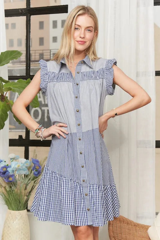 ADORA Button Down Textured Babydoll Dress THE LUCKY COWGIRL ADORA Button Down Textured Babydoll Dress THE LUCKY COWGIRL