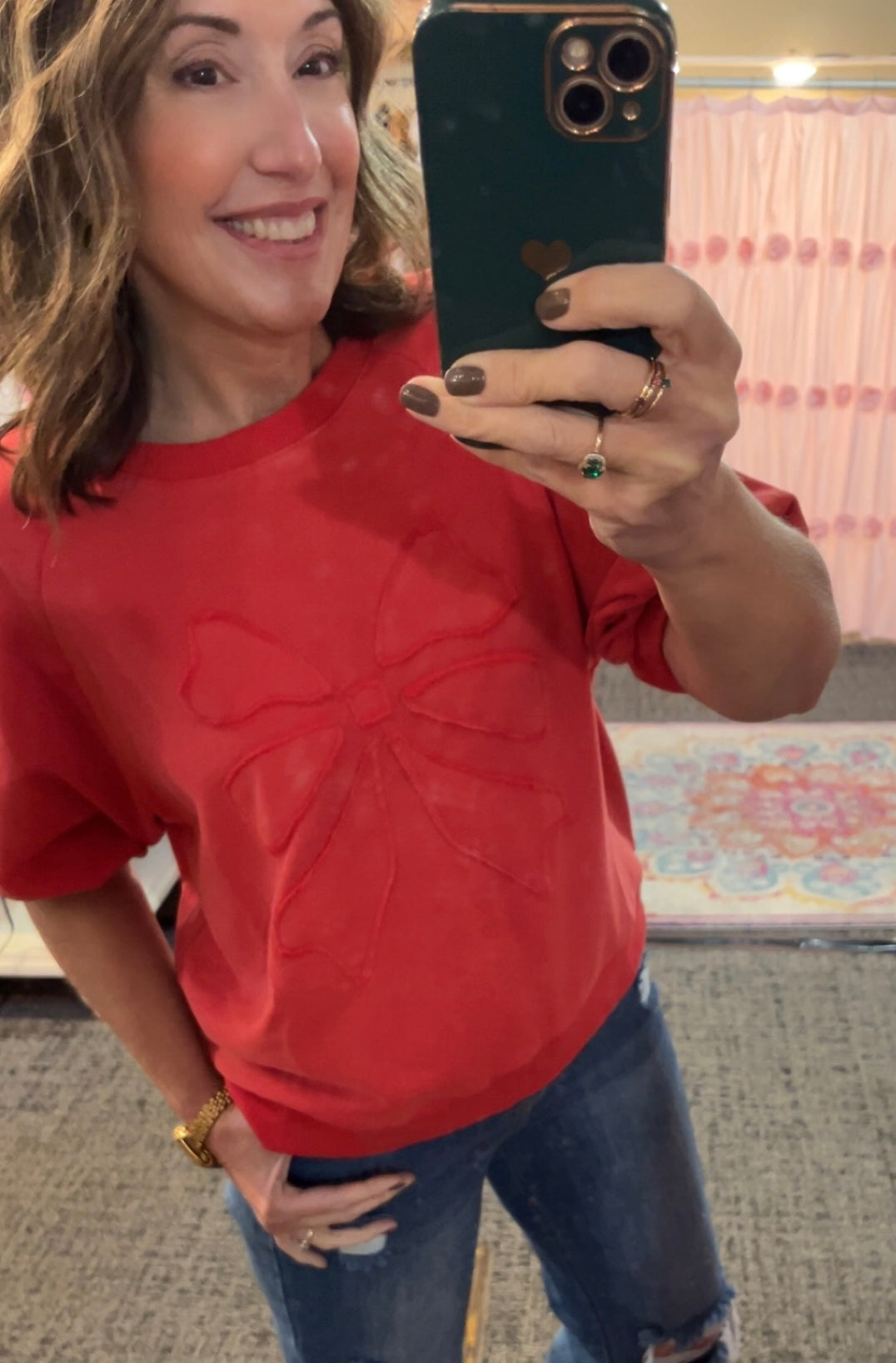 WRAPPED IN RED SWEATSHIRT