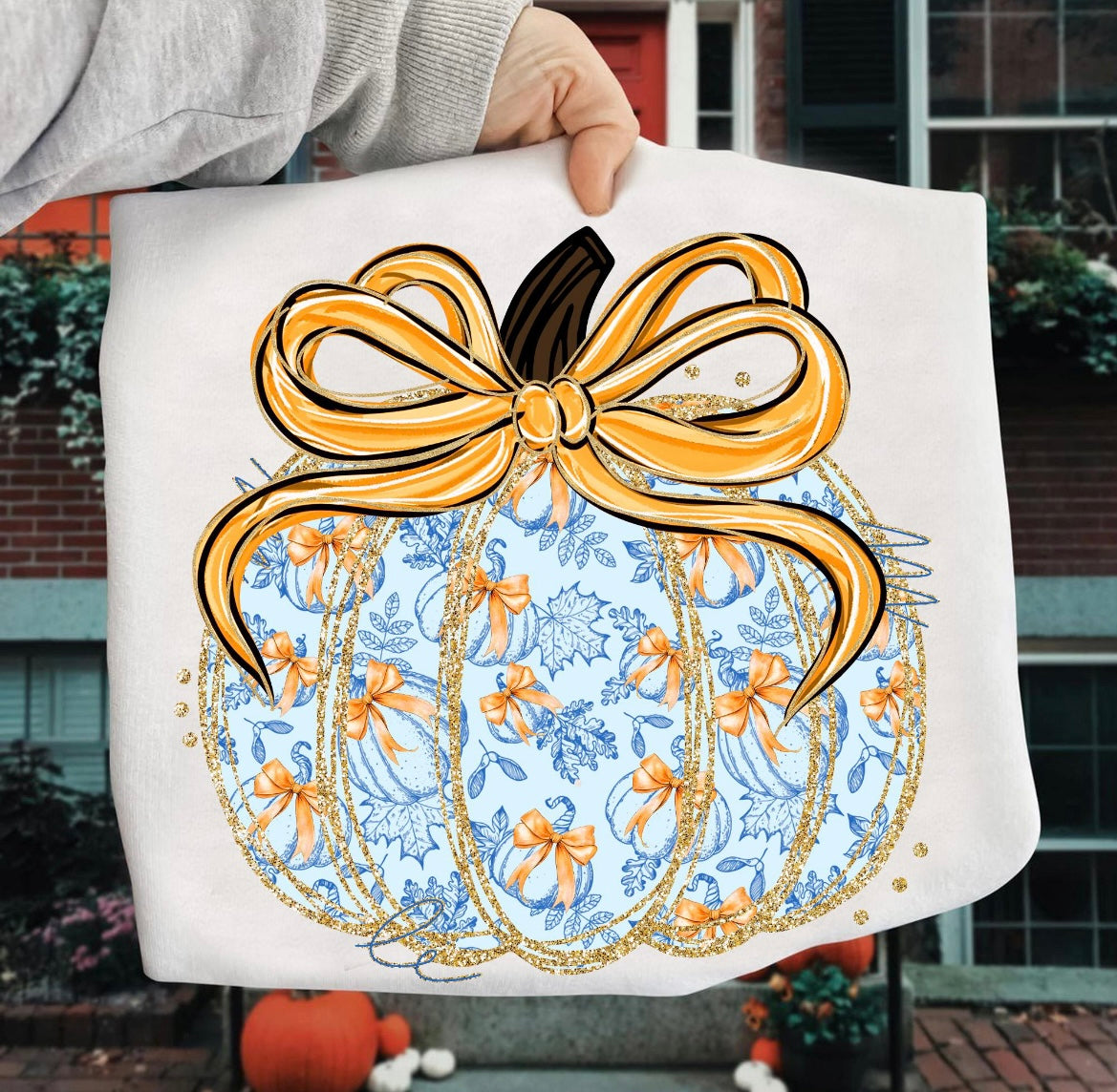 TOILE BOW PUMPKIN TEE