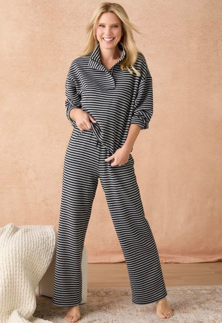 COZYMAXX QUILT QUARTER ZIP