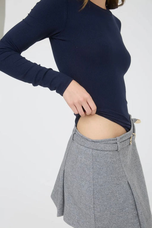 NAVY SWEATER KNIT BODYSUIT