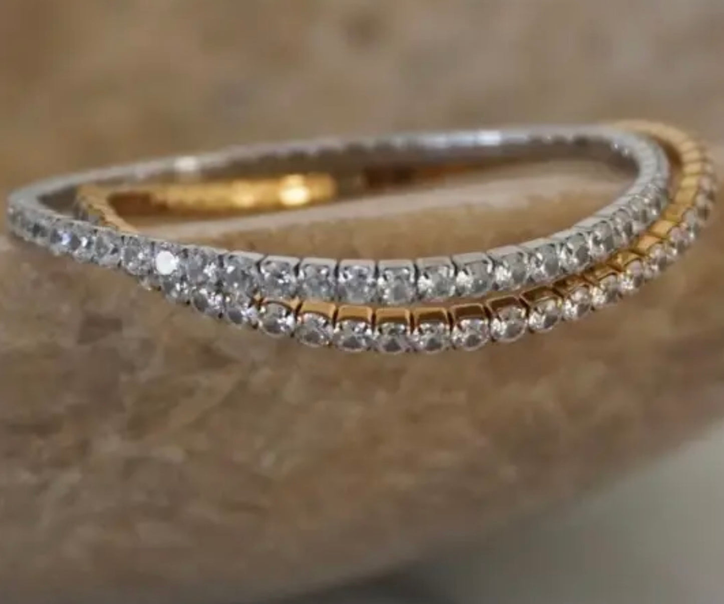 STRETCHY TENNIS BRACELET-GOLD