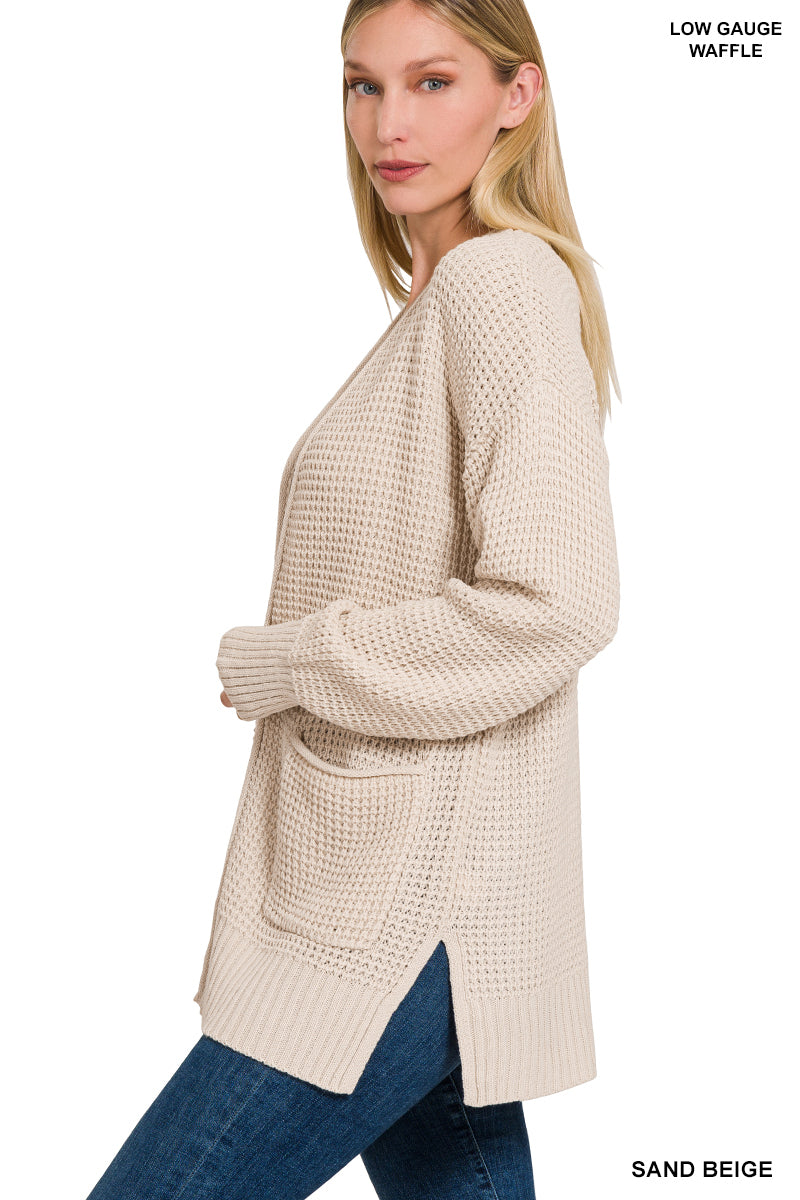 WEEKEND WARMTH CARDI SAND BEIGE