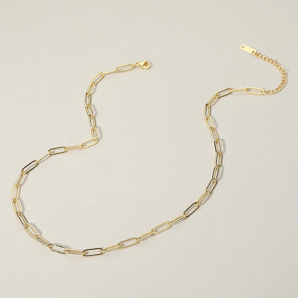 Waterproof Stainless-Steel Open Gold Chain 16"-18" Necklace