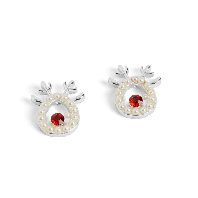 Whispers Holiday Mini Pearl Reindeer Studs