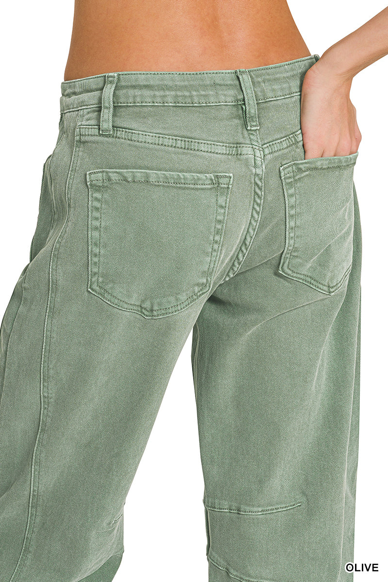 EVERYDAY EDGE BARREL JEANS OLIVE