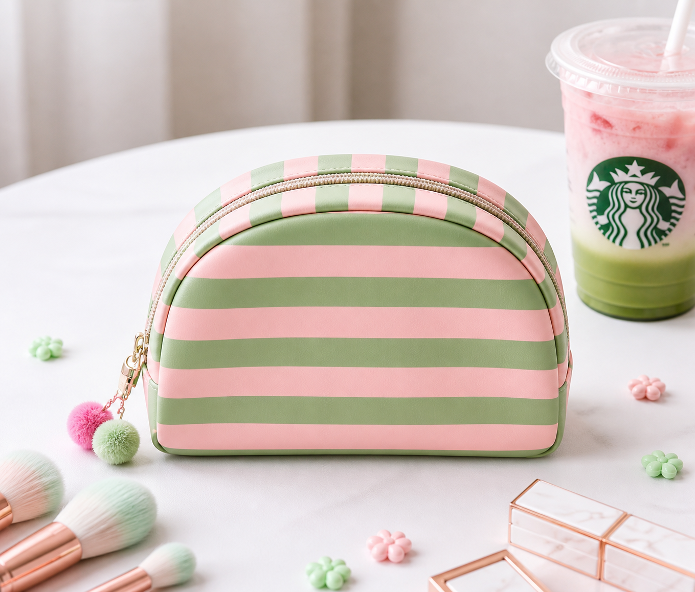 STRIPED SWEETIE COSMETIC BAG