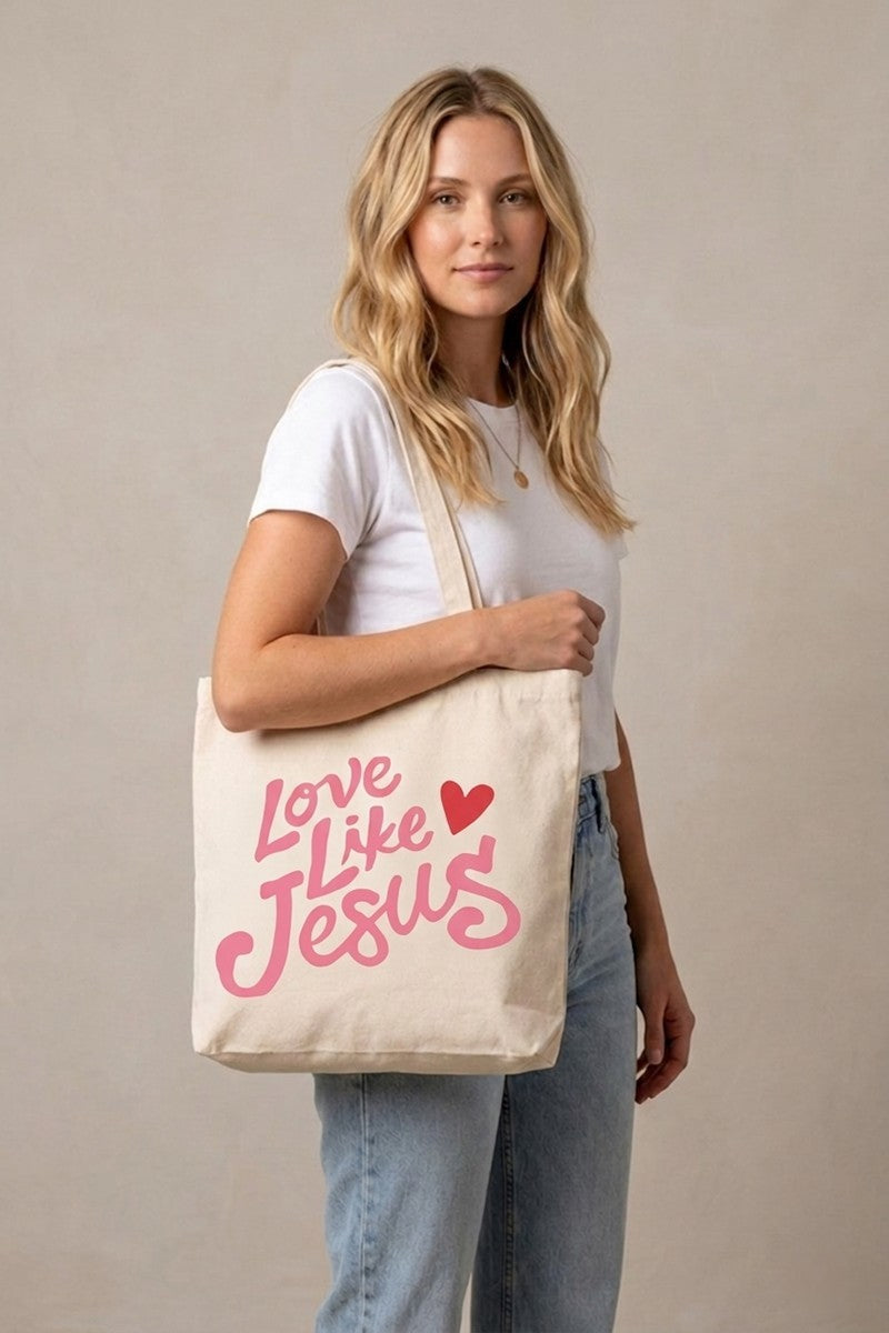 LOVE LIKE JESUS CANVAS TOTE