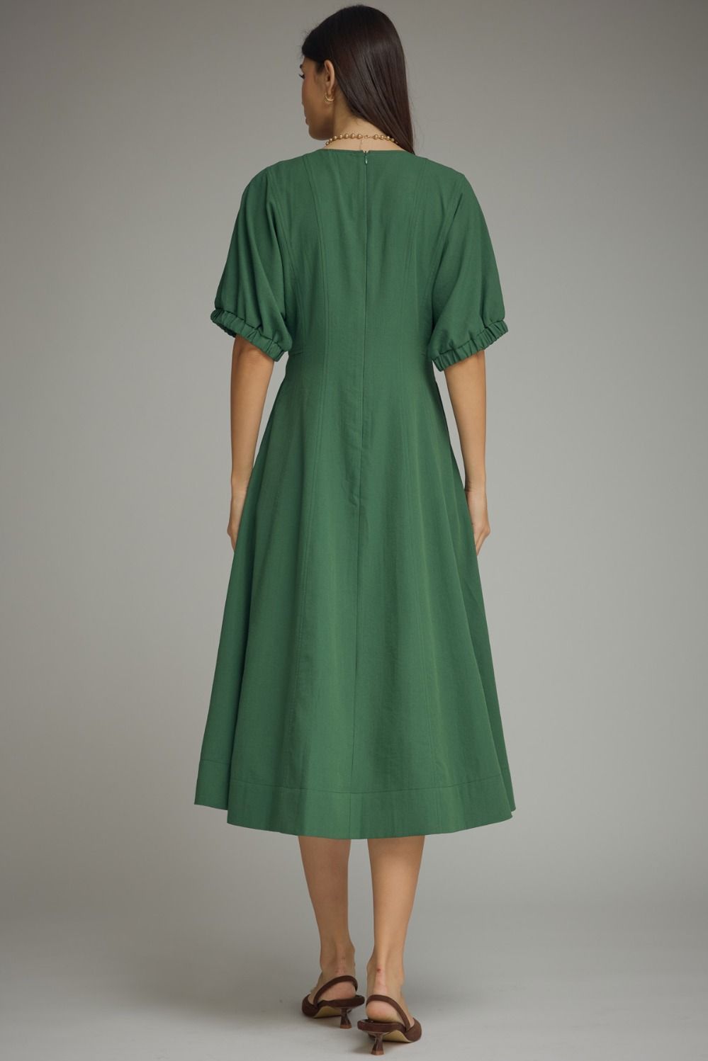 EMERALD ELEGANCE MIDI DRESS
