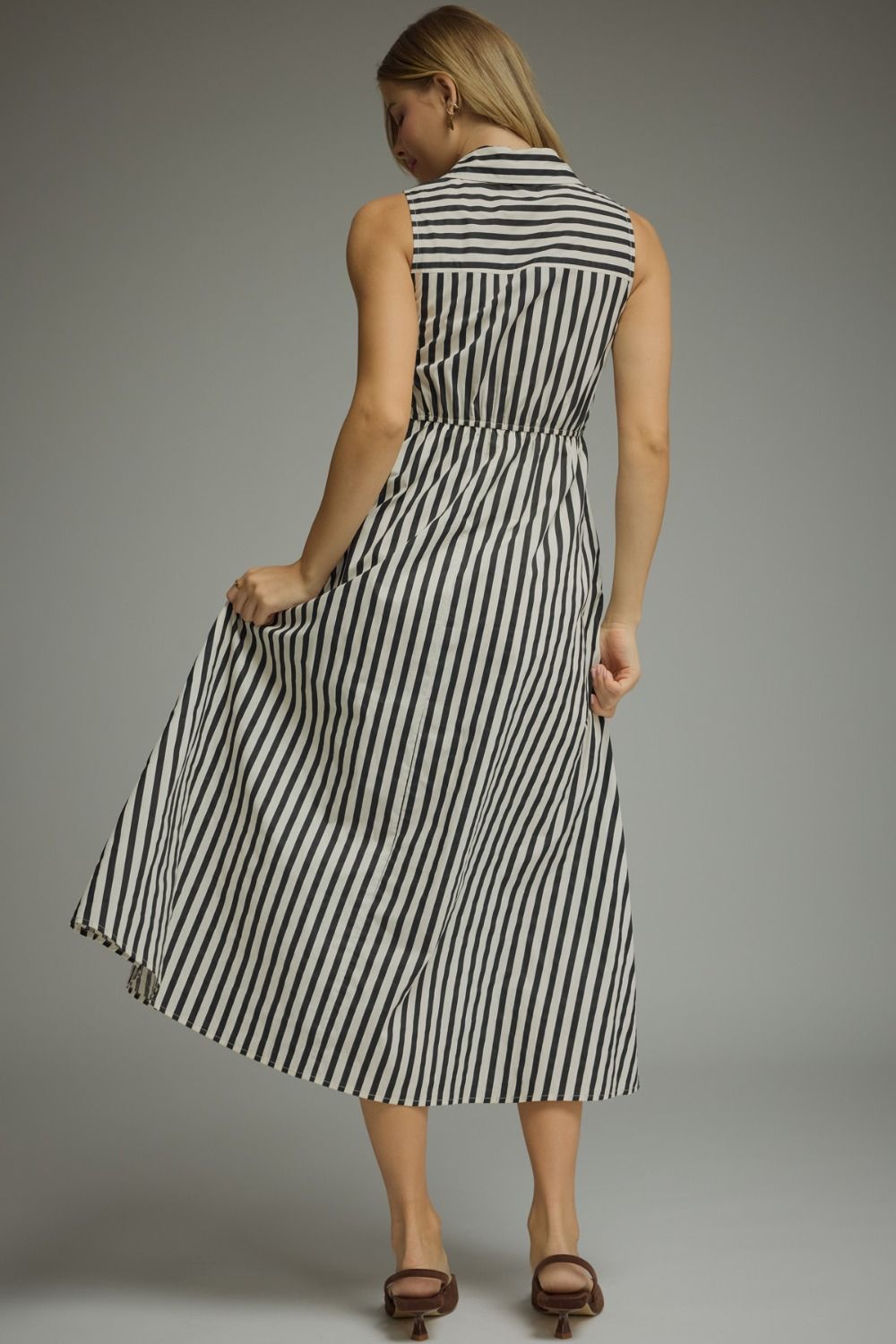 PINSTRIPE PERFECTION MIDI DRESS