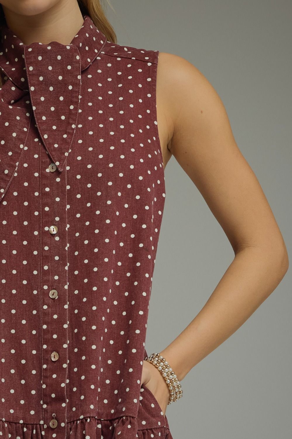 DOTS OF MERLOT DRESS
