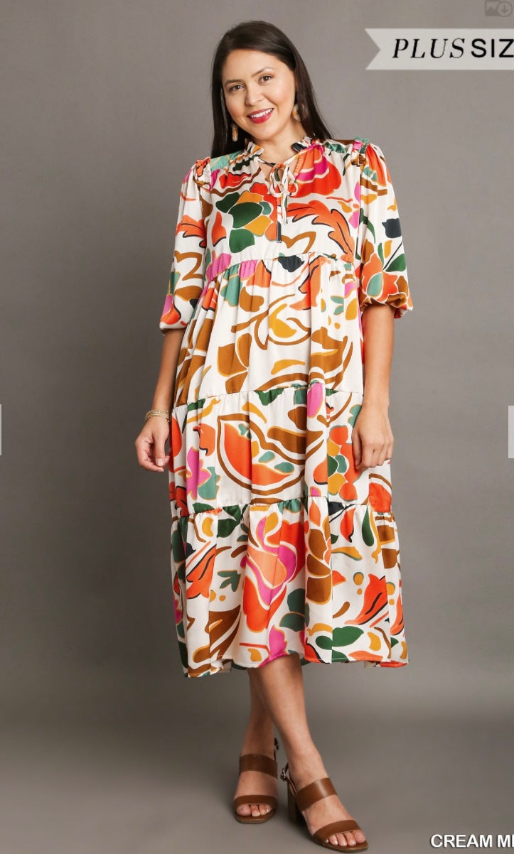 ABBY ABSTRACT CURVY DRESS