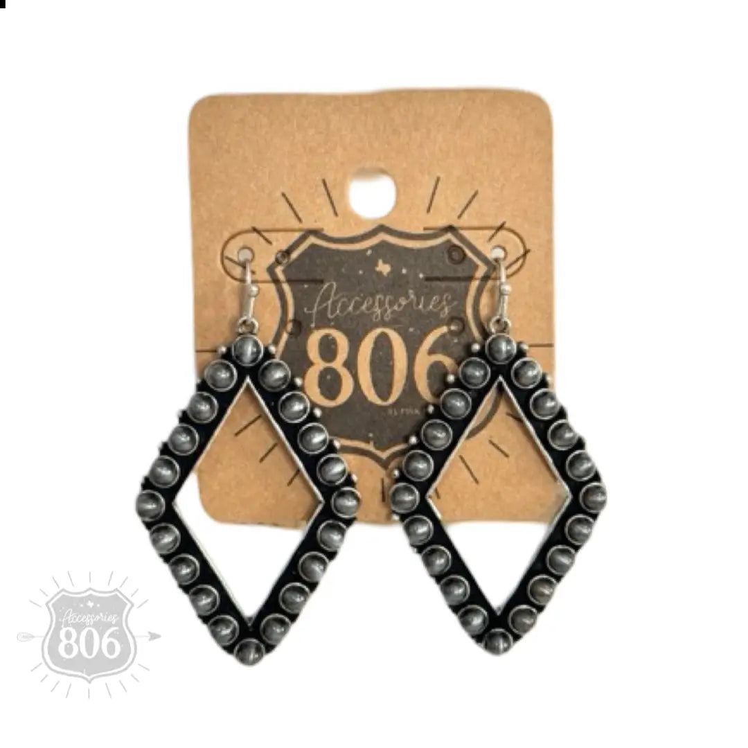 Stone Bead Diamond Shape Earring (Navajo Pearl inspired)