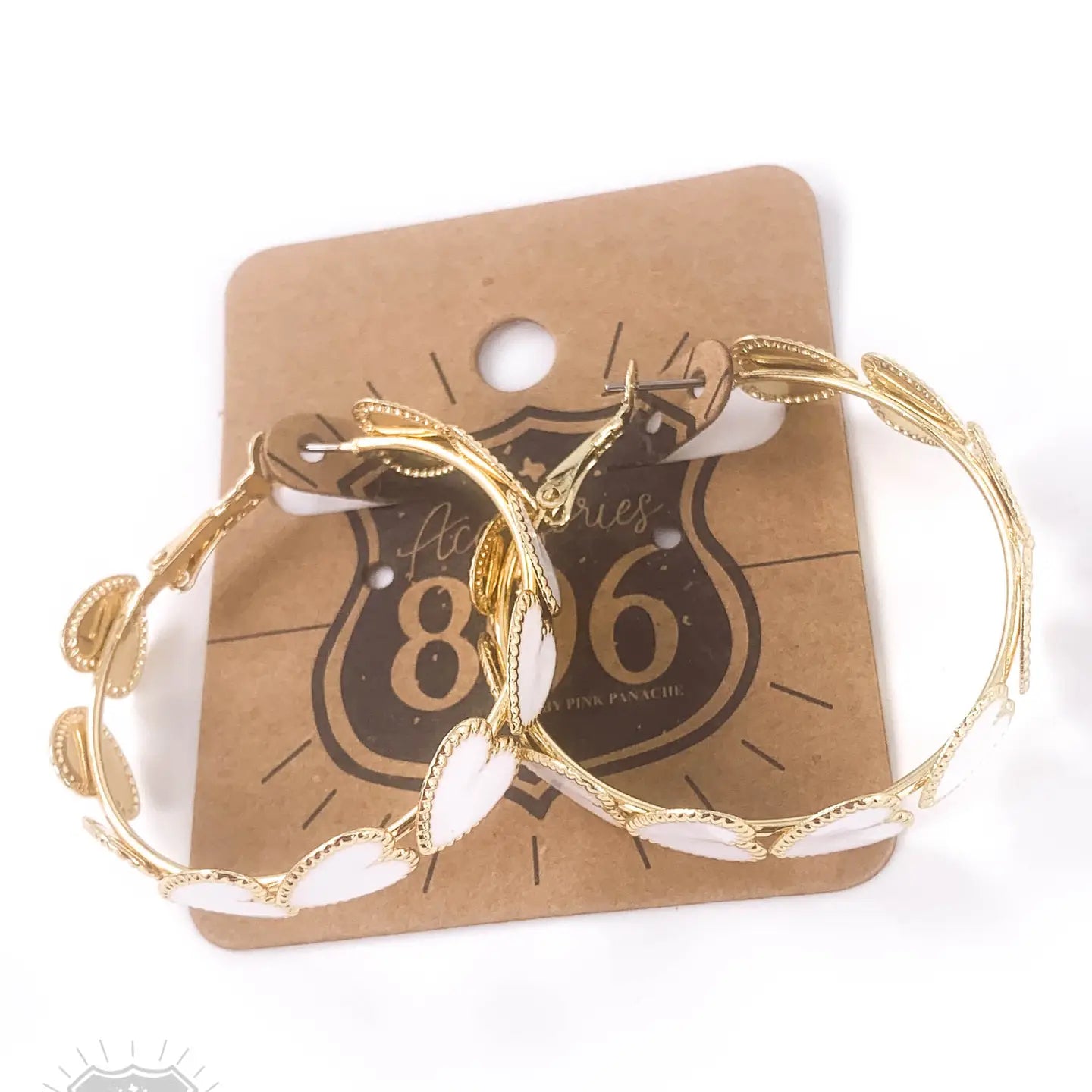 Enamel Heart Hoop Earring