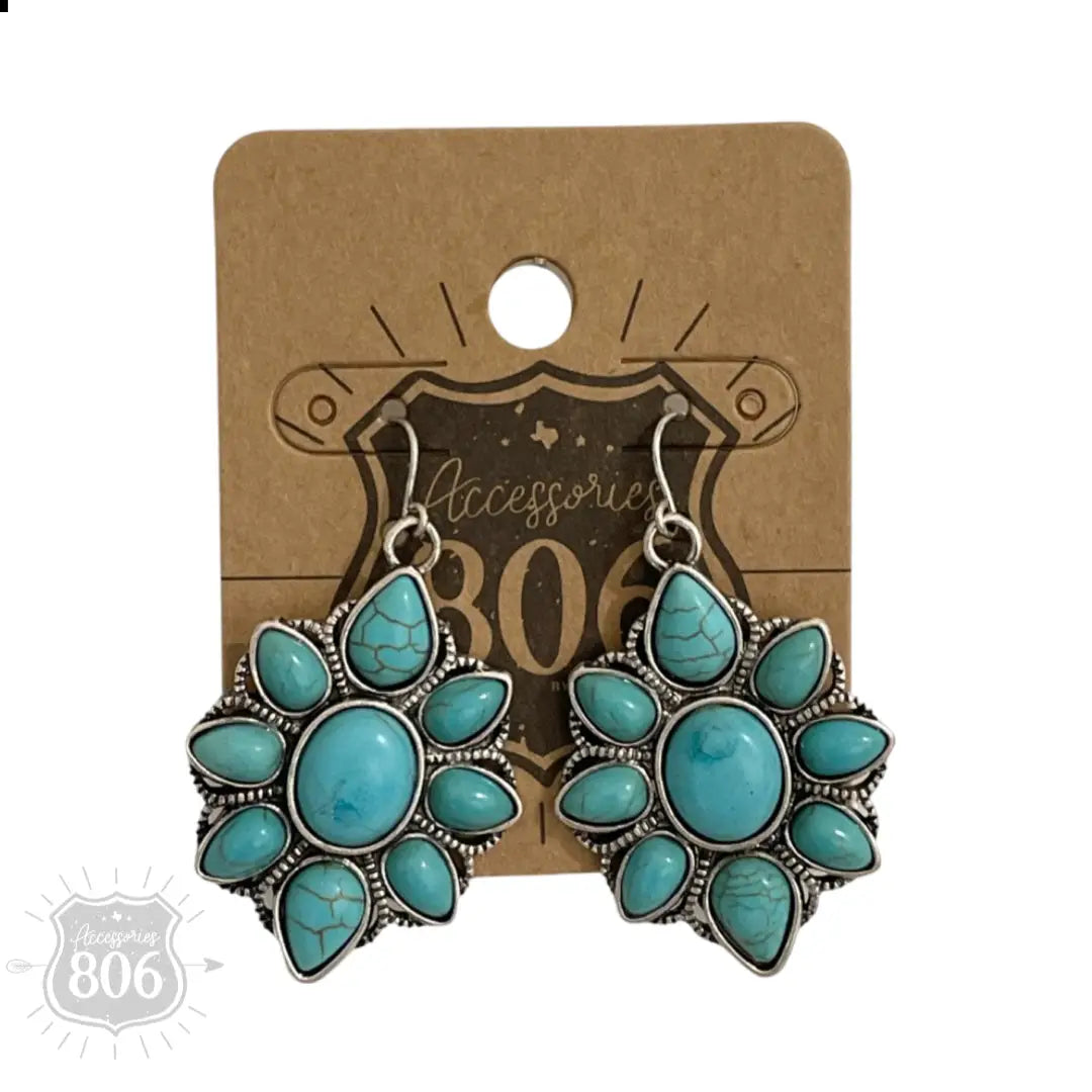 806 Teardrop stone earring