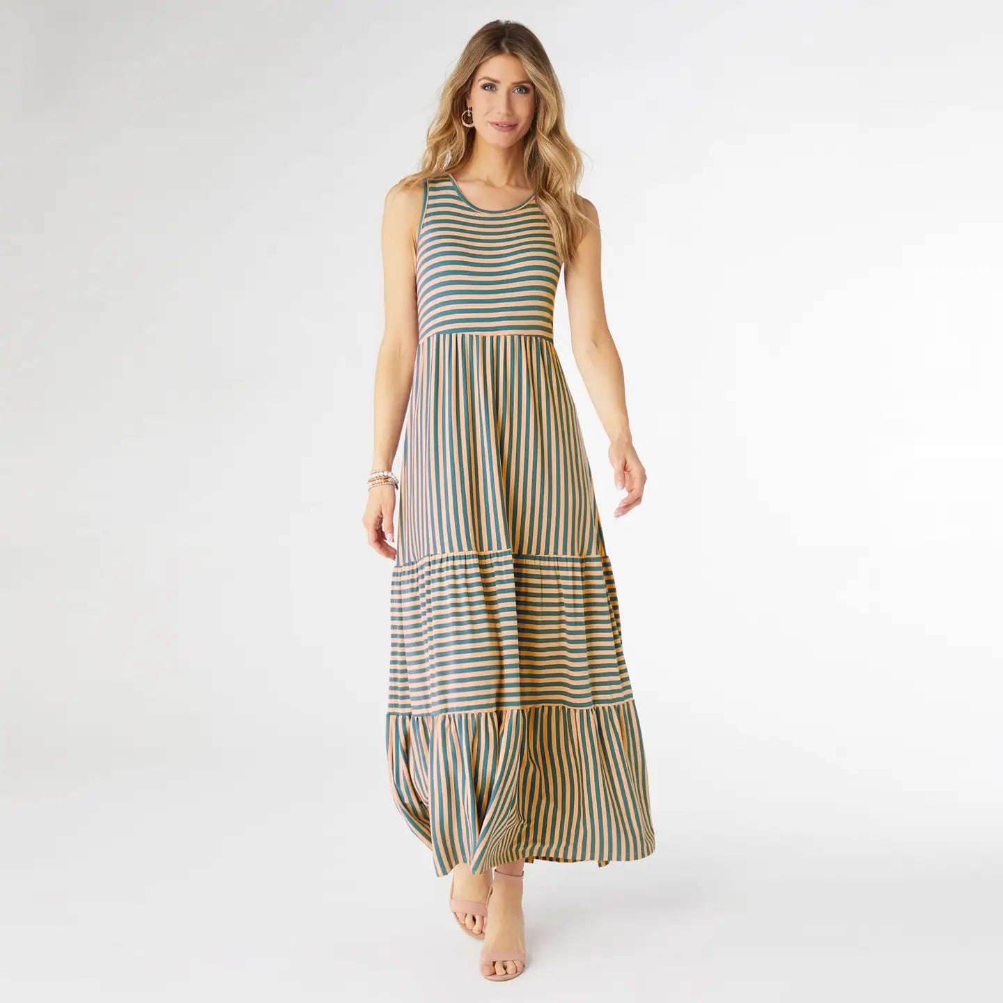 Janie Striped Tiered Maxi Dress – THE LUCKY COWGIRL Janie Striped Tiered Maxi Dress – THE LUCKY COWGIRL