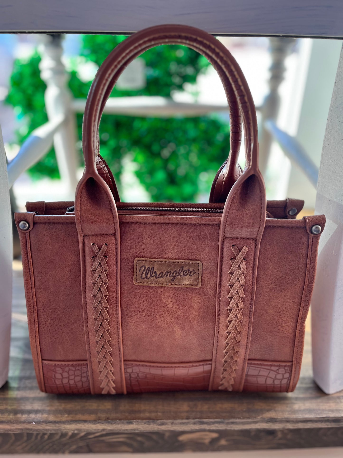 WRANGLER CROC PRINT CROSSBODY TOTE BAG
