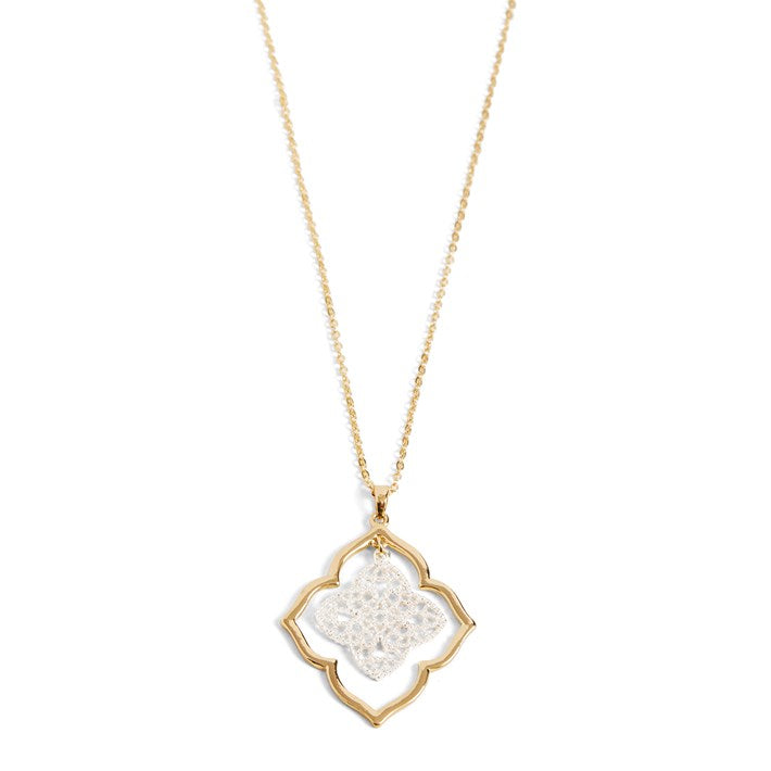 WS Dangle Pass Through Necklace-Mixed Metal