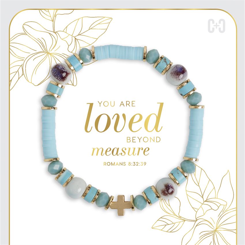 You Are Loved Beyond Measure Stretch Bracelet Turquoise