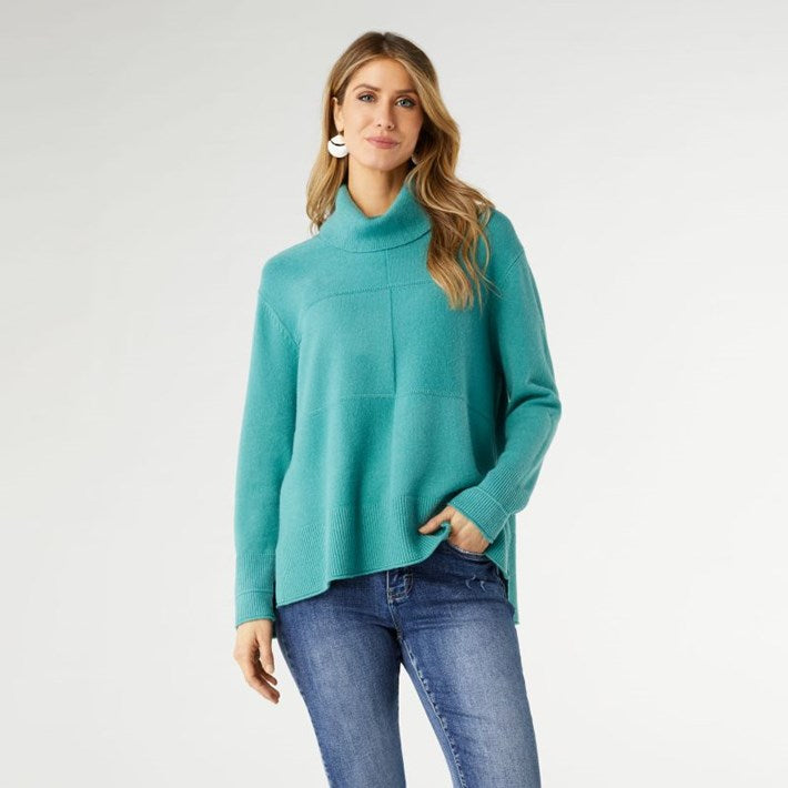 Coco Heavenly-Luxe Turtleneck Sweater - Blue Surf