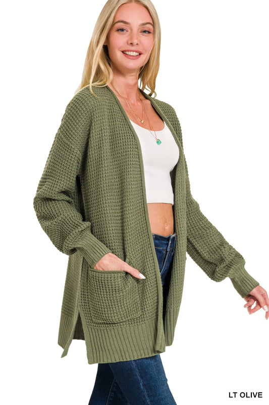WEEKEND WARMTH CARDI OLIVE