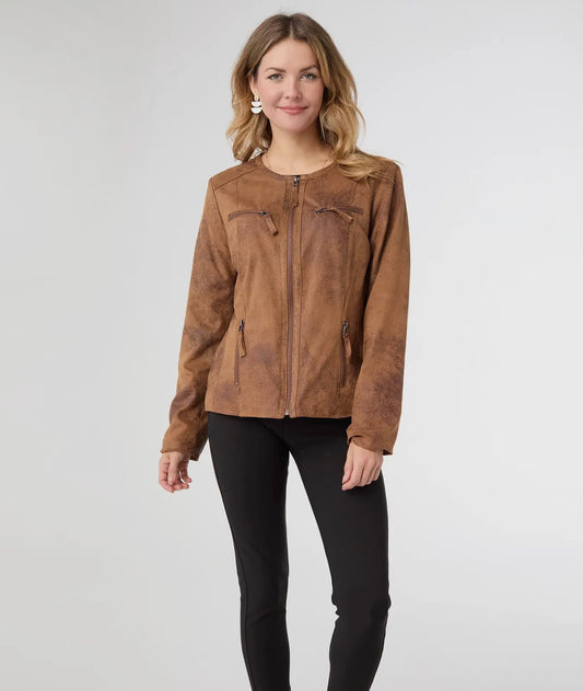 ELWAY FAUX LEATHER JACKET