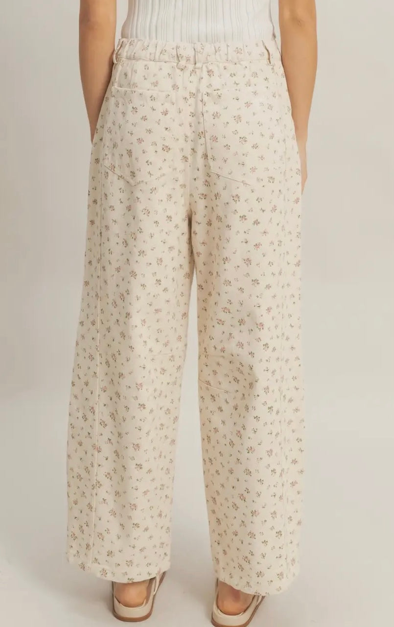 PETAL PATH WIDE-LEG PANTS