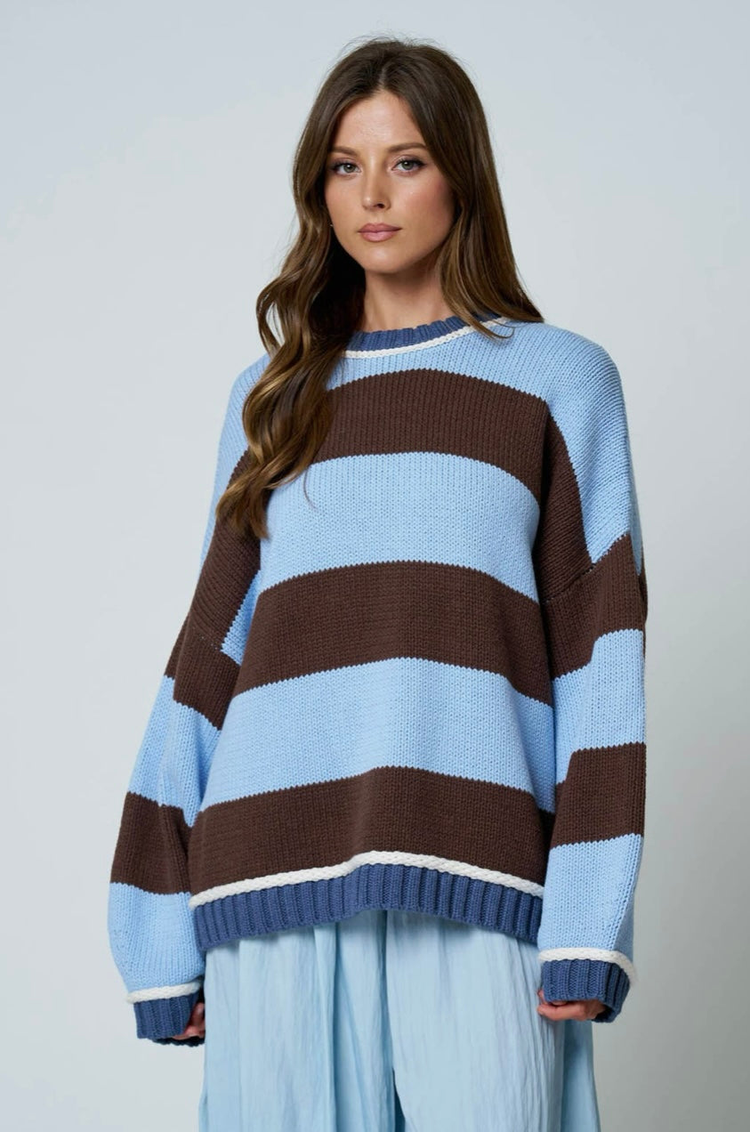 COCOA SKIES STRIPED SWEATER