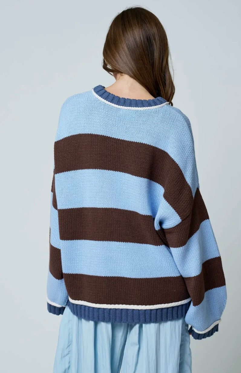 COCOA SKIES STRIPED SWEATER