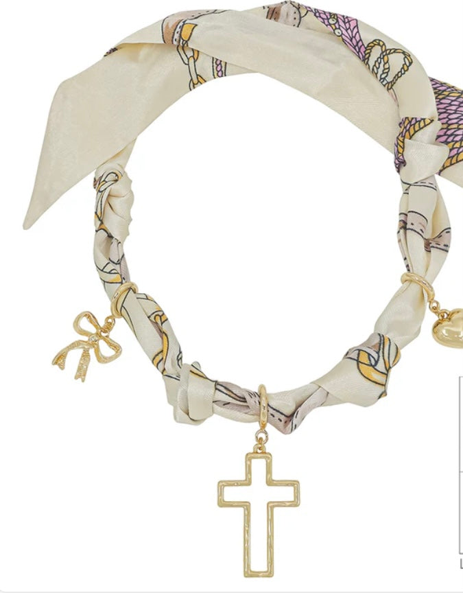 SCARF NECKLACE WITH A CHARM