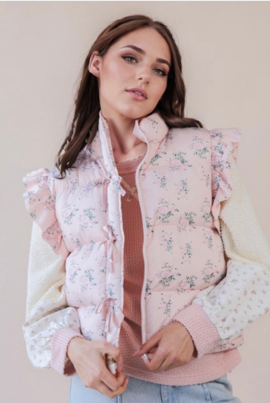 Blossom Breeze Puffer Vest