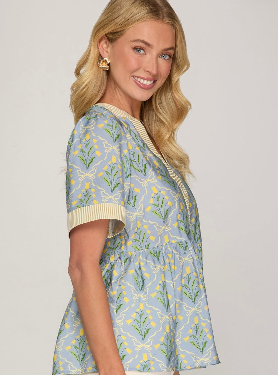 BLUEBELL GARDEN BABYDOLL TOP