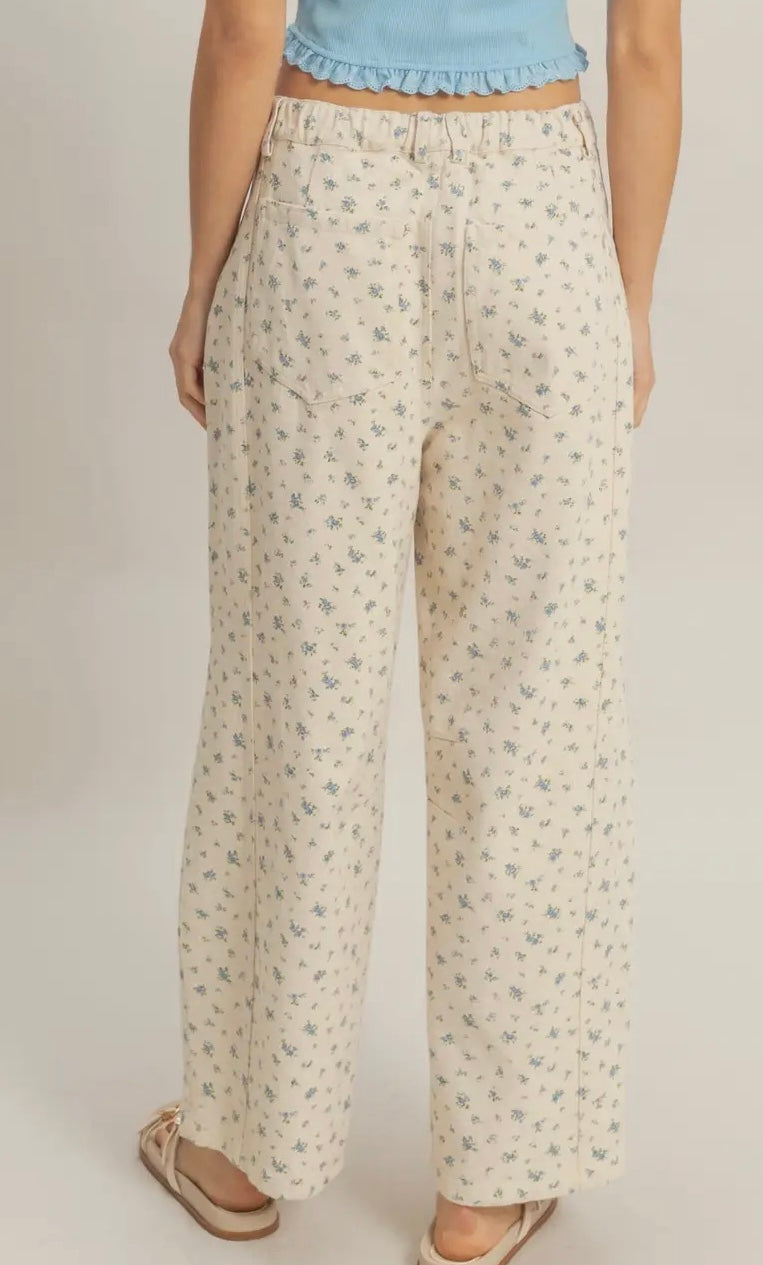 PETAL PATH WIDE-LEG PANTS