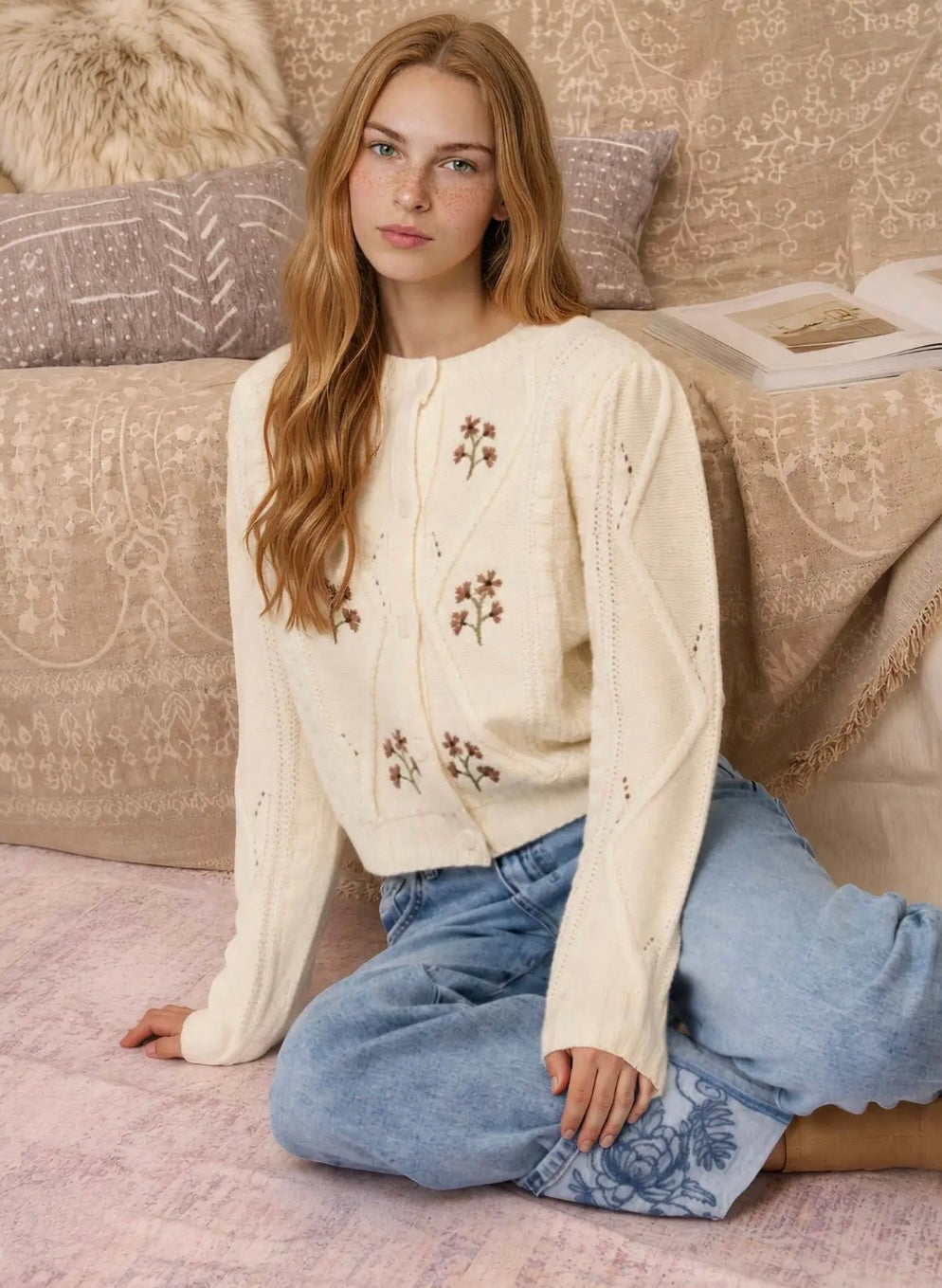 PRESSED FLOWERS CARDIGAN