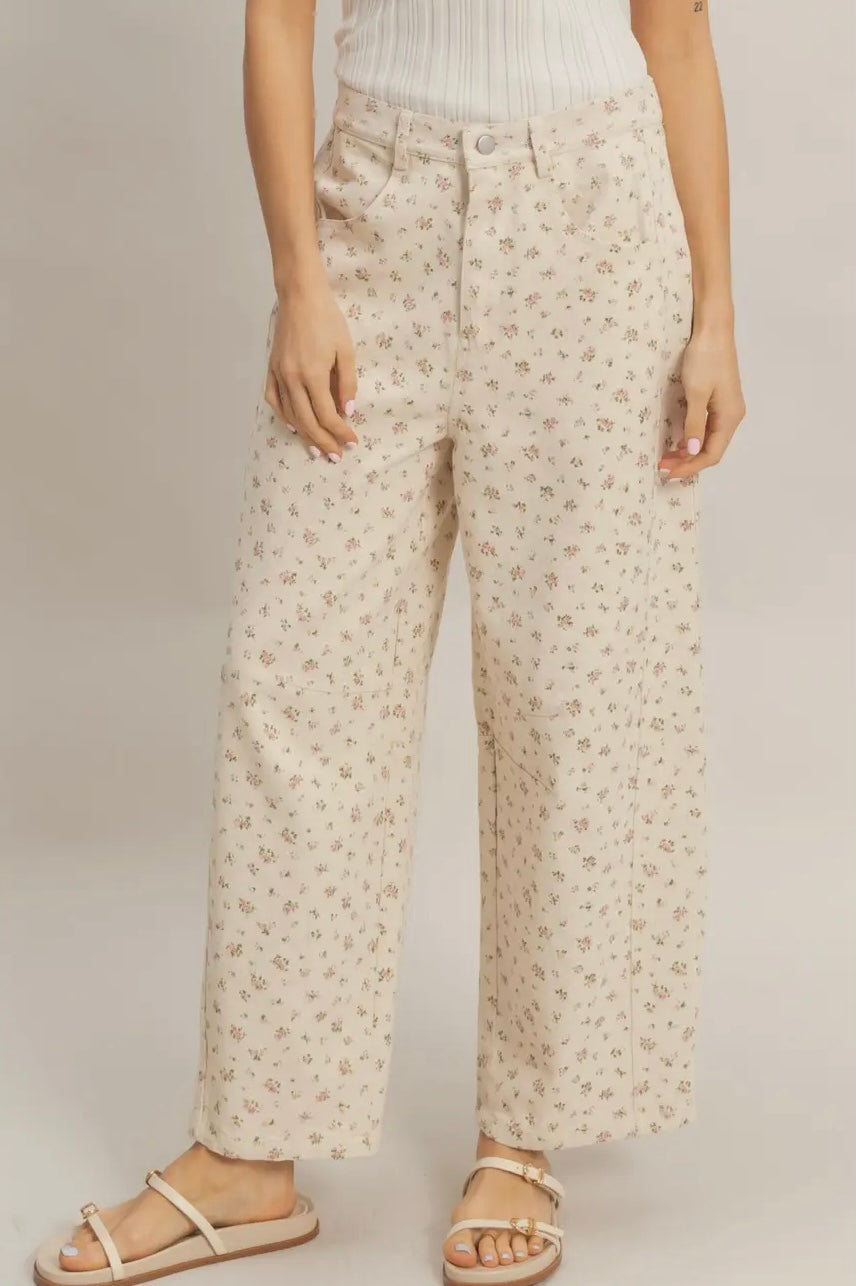PETAL PATH WIDE-LEG PANTS