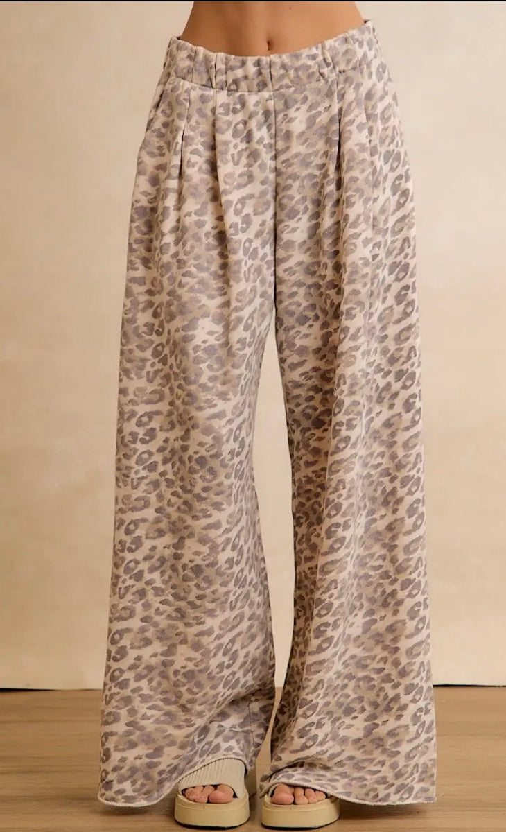 Wildly Comfy Leopard Wide Leg Pants
