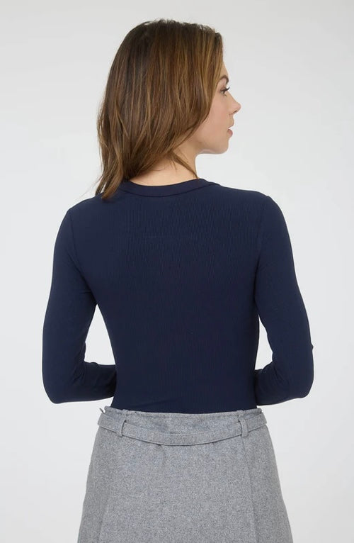 NAVY SWEATER KNIT BODYSUIT