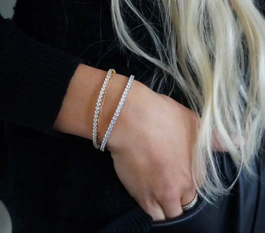STRETCHY TENNIS BRACELET-GOLD