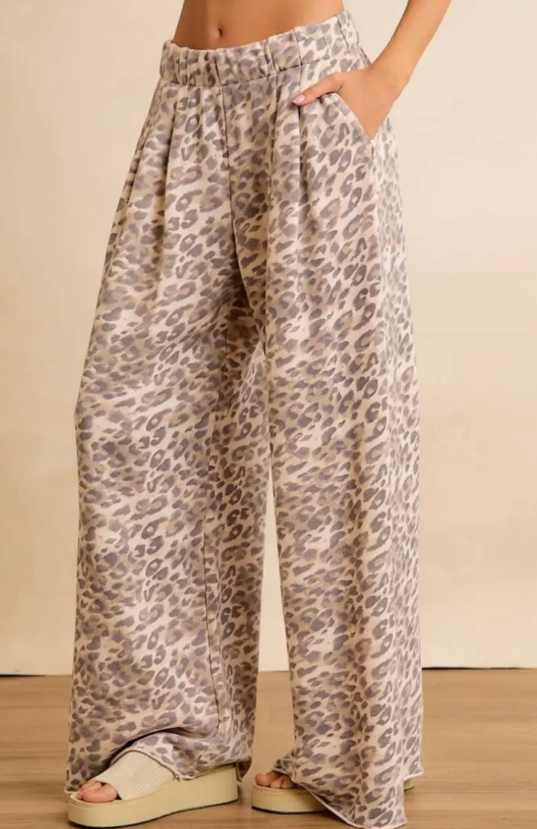 Wildly Comfy Leopard Wide Leg Pants