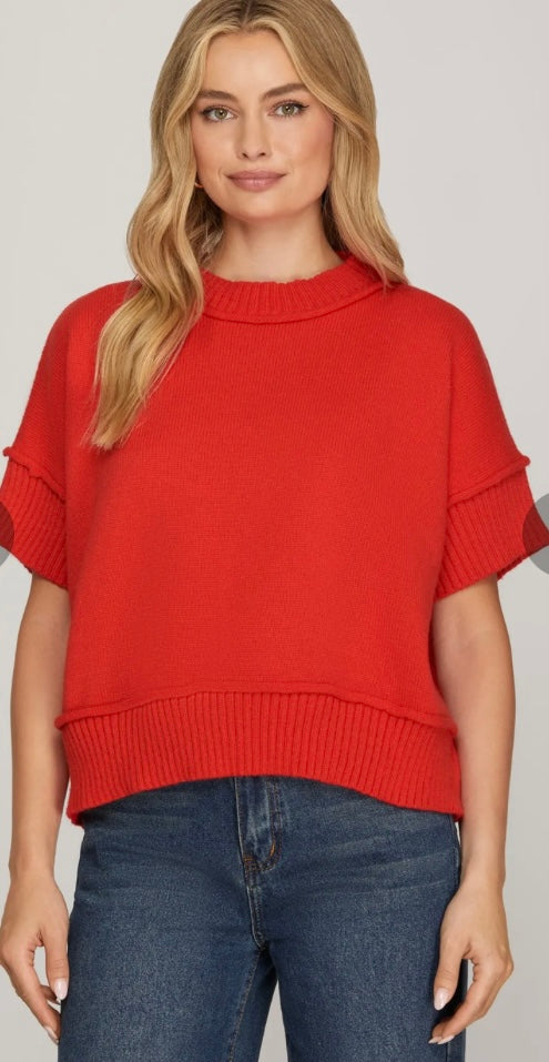 COZY STREET SWEATER CHILI RED