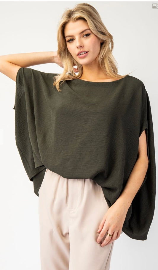 DARING DOLMAN TOP BLACK