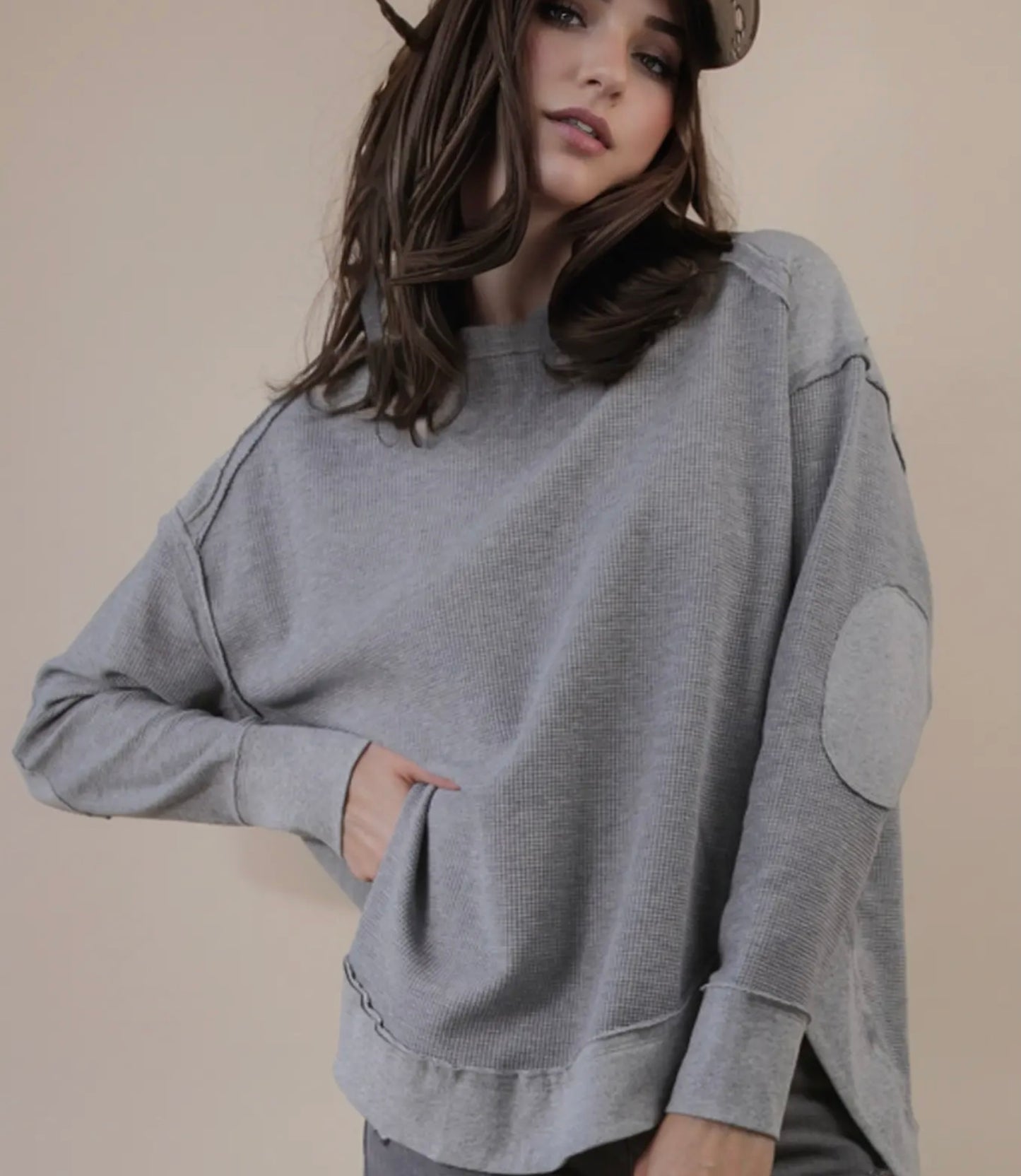 THE WREN TOP GREY