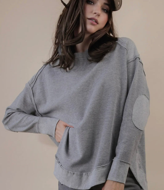 THE WREN TOP GREY