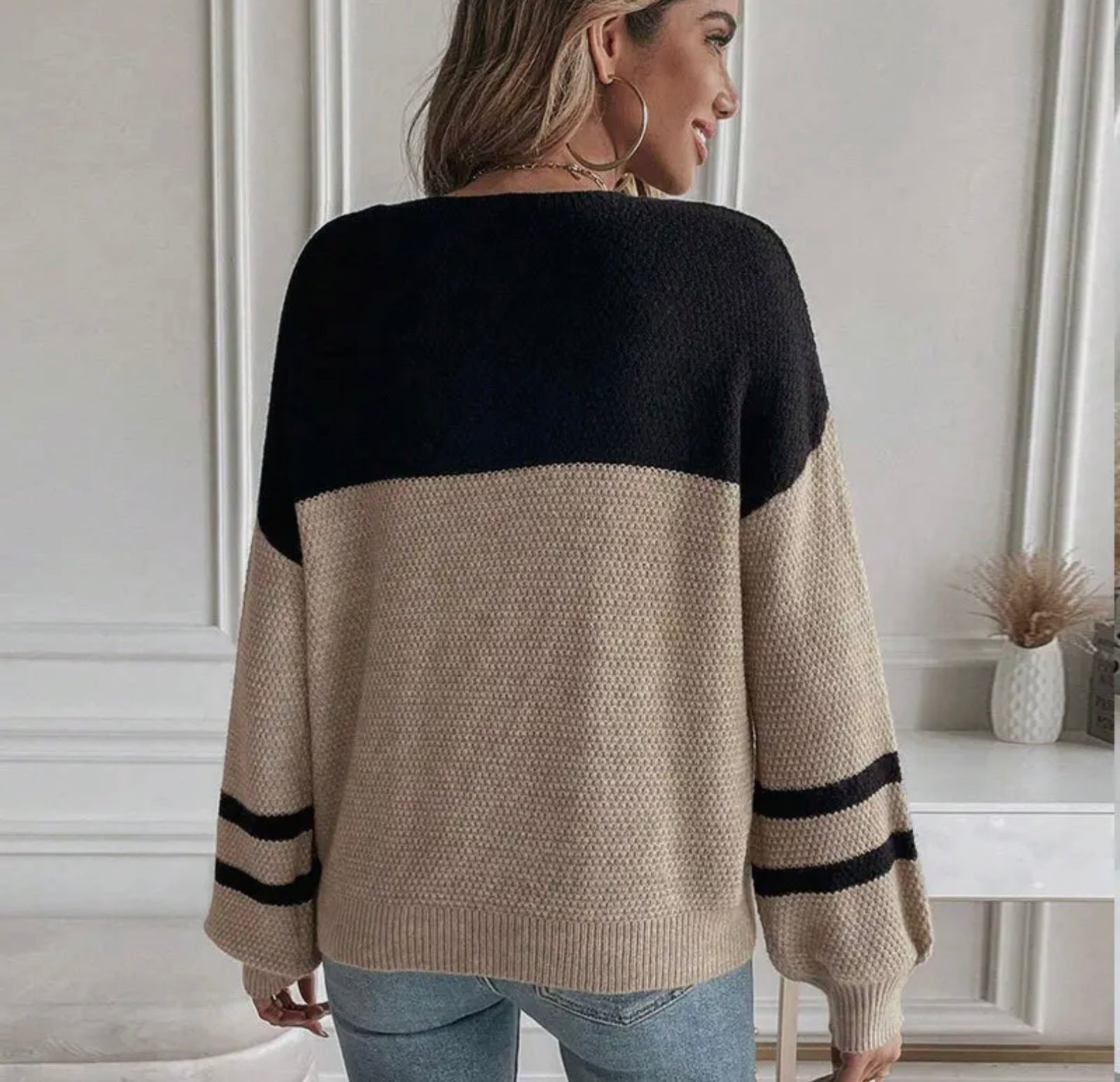 MOCHA STRIPE SWEATER