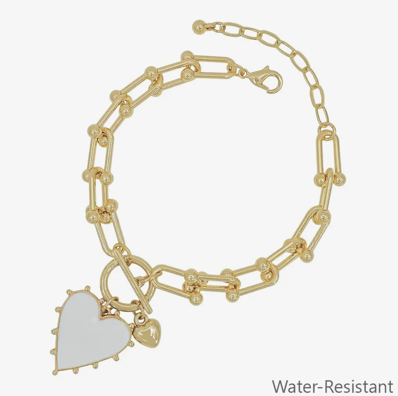 Water Resistant Chain Charm 7.5" Bracelet (charm not included)