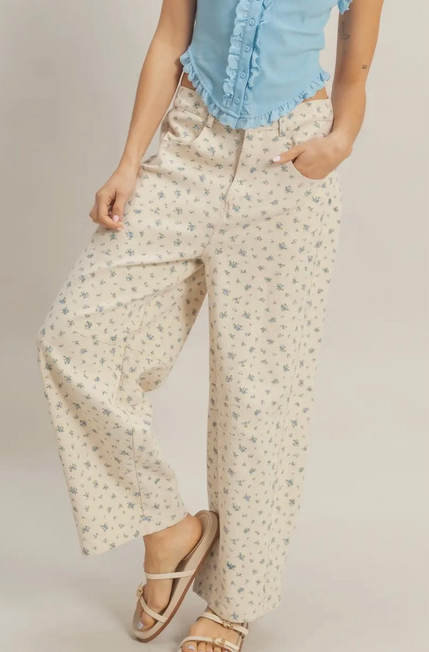 PETAL PATH WIDE-LEG PANTS