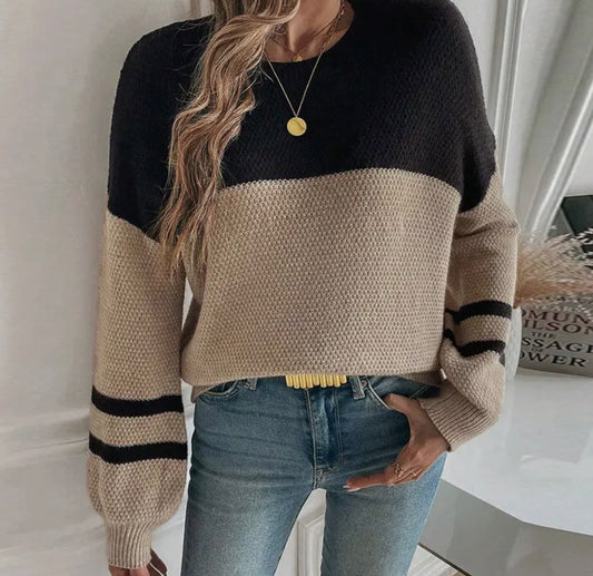 MOCHA STRIPE SWEATER