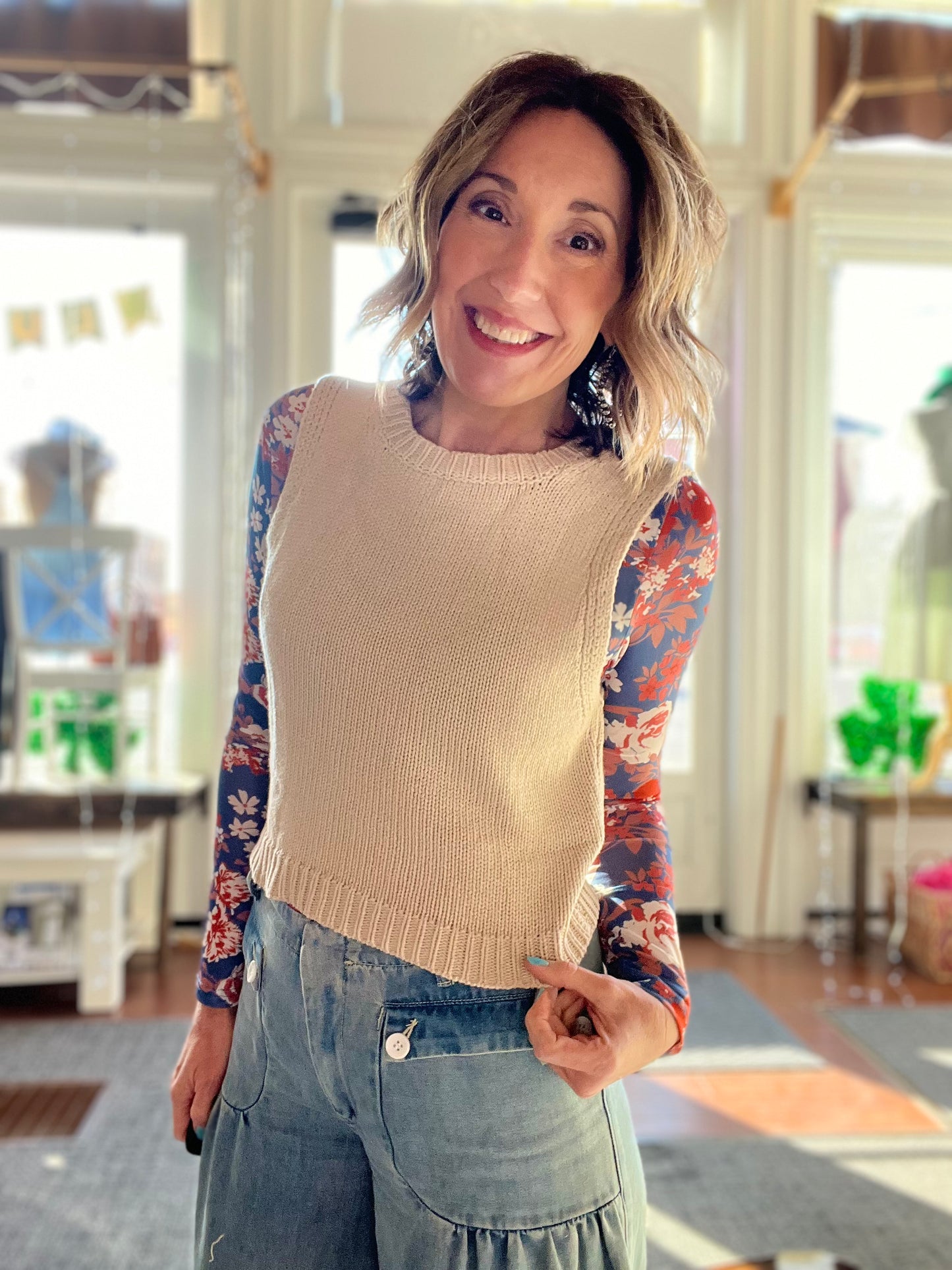 ORCHID PETAL MESH TOP