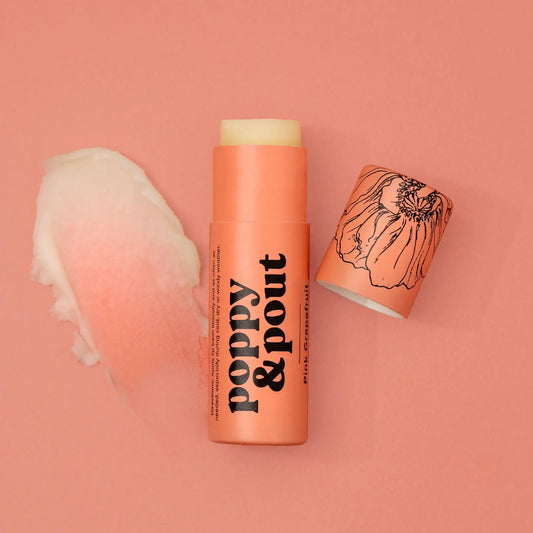 POPPY & POUT LIP BALM PINK GRAPEFRUIT